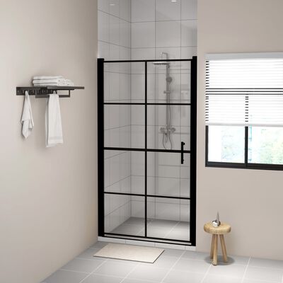 vidaXL fekete edzett üveg zuhanyajtók 100 x 178 cm