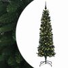 vidaXL Karcs&uacute; műkar&aacute;csonyfa g&ouml;mb&ouml;kkel 210 cm 300 LED Meleg feh&eacute;r