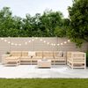 vidaXL 10 r&eacute;szes t&ouml;m&ouml;r fenyőfa kerti kanap&eacute;szett