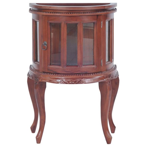 vidaXL t&ouml;m&ouml;r mahag&oacute;ni r&eacute;szben &iacute;velt vitrin 50 x 35 x 76 cm