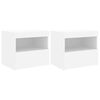 vidaXL 2 db feh&eacute;r műfa &eacute;jjeliszekr&eacute;ny LED-f&eacute;nyekkel 50x40x45 cm
