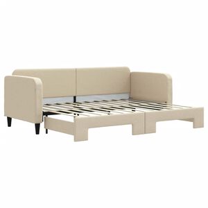vidaXL kr&eacute;msz&iacute;nű kih&uacute;zhat&oacute; sz&ouml;vet heverő 80 x 200 cm