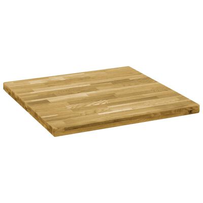 vidaXL négyzet alakú tömör tölgyfa asztallap 44 mm 70 x 70 cm
