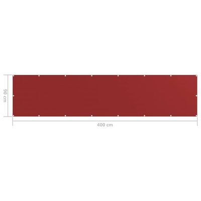 vidaXL piros HDPE erkélyparaván 90 x 400 cm