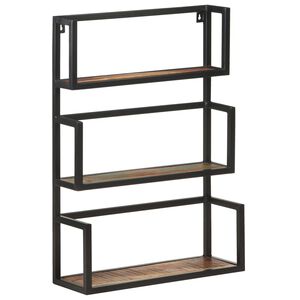 vidaXL t&ouml;m&ouml;r &uacute;jrahasznos&iacute;tott fa fali polc 60 x 20 x 85 cm