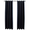 vidaXL 2 db fekete s&ouml;t&eacute;t&iacute;tőf&uuml;gg&ouml;ny f&eacute;mgyűrűkkel 140 x 175 cm
