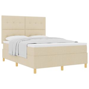 vidaXL Boxrug&oacute;s &aacute;gy fejt&aacute;ml&aacute;val Kr&eacute;m 160 x 200 cm sz&ouml;vet