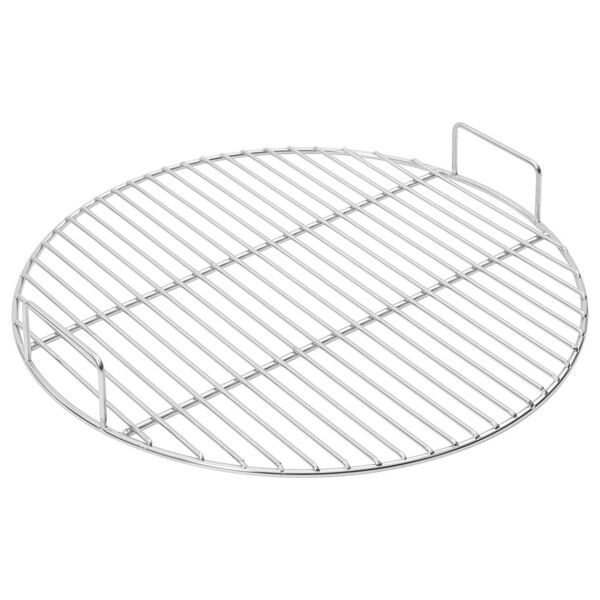 vidaXL kerek 304 rozsdamentes ac&eacute;l BBQ grillr&aacute;cs foganty&uacute;val &Oslash;44,5 cm