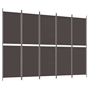 vidaXL 5 paneles barna sz&ouml;vet parav&aacute;n 250x180 cm