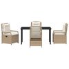vidaXL Kert &eacute;tkező szett 5 pcs Beige &eacute;s Kr&eacute;msz&iacute;nű polirattan