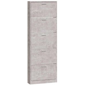 vidaXL betonsz&uuml;rke szerelt fa cipőszekr&eacute;ny 59 x 17 x 169 cm