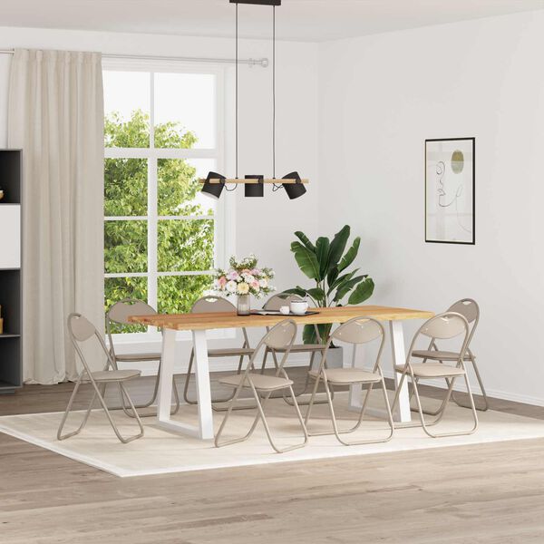 vidaXL &Ouml;sszecsukhat&oacute; sz&eacute;k 8 pcs Homoksz&iacute;n 48 x 43,5 x 81 cm Műbőr