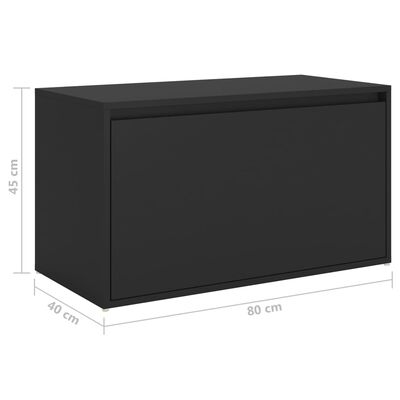 vidaXL fekete forgácslap előszoba pad 80 x 40 x 45 cm