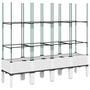 vidaXL feh&eacute;r polipropil&eacute;n r&aacute;csos kerti &uuml;ltetől&aacute;da 160 x 40 x 142,5 cm