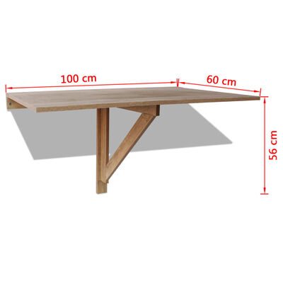 vidaXL összecsukható tölgy fali asztal 100 x 60 cm