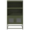 vidaXL Highboard olívazöld 68x39x123 cm Acél