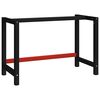 vidaXL fekete &eacute;s piros f&eacute;m munkapadv&aacute;z 120 x 57 x 79 cm