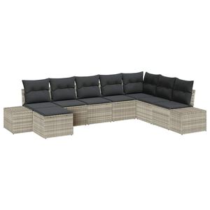 vidaXL Kerti Kanap&eacute; Szett 8 db polirattan