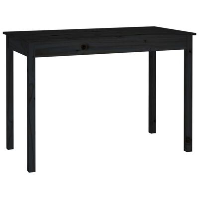 vidaXL fekete tömör fenyőfa ebédlőasztal 110 x 55 x 75 cm