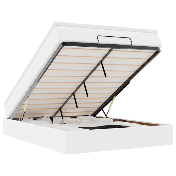 vidaXL Ottom&aacute;n &aacute;gykeret matraccal feh&eacute;r 140x190 cm műbőrrel