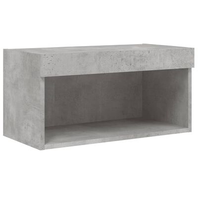 vidaXL 8 darab betonszürke szerelt fa fali TV-bútor LED-del