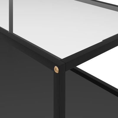 vidaXL fekete és átlátszó edzett üveg dohányzóasztal 100 x 50 x 35 cm
