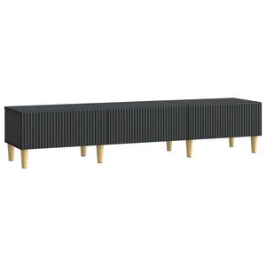 vidaXL TV szekr&eacute;ny 147 x 34,5 x 30 cm Fekete Szerelt Fa