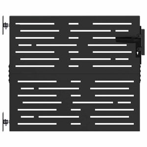 vidaXL Kerti kapu 85 x 100 cm Porsz&oacute;rt Ac&eacute;l Fekete Z&aacute;rolhat&oacute;