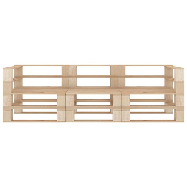 vidaXL 3 szem&eacute;lyes fa kerti raklapkanap&eacute;