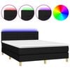 vidaXL fekete sz&ouml;vet rug&oacute;s &eacute;s LED-es &aacute;gy matraccal 140x190 cm