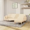 vidaXL kétszemélyes krémszínű szövet kanapéágy lábtartóval