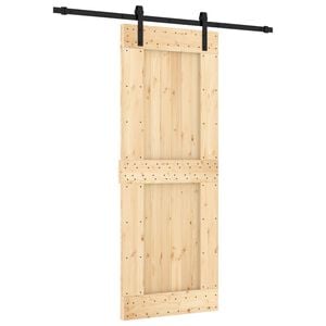 vidaXL Cs&uacute;sz&oacute; ajt&oacute; Term&eacute;szetes &eacute;s Fekete 80 x 210 cm Szil&aacute;rd Fenyőfa