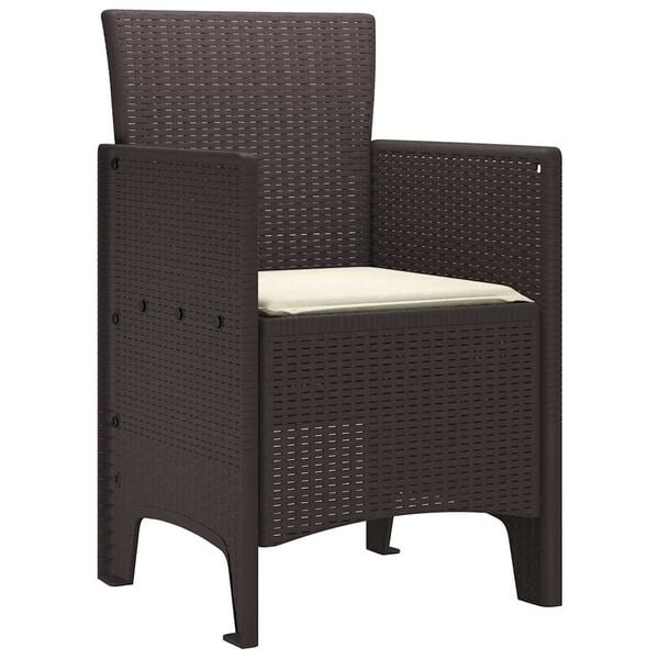 vidaXL Kerti Szék 2 pcs Barna 53 x 49 x 85 cm PP