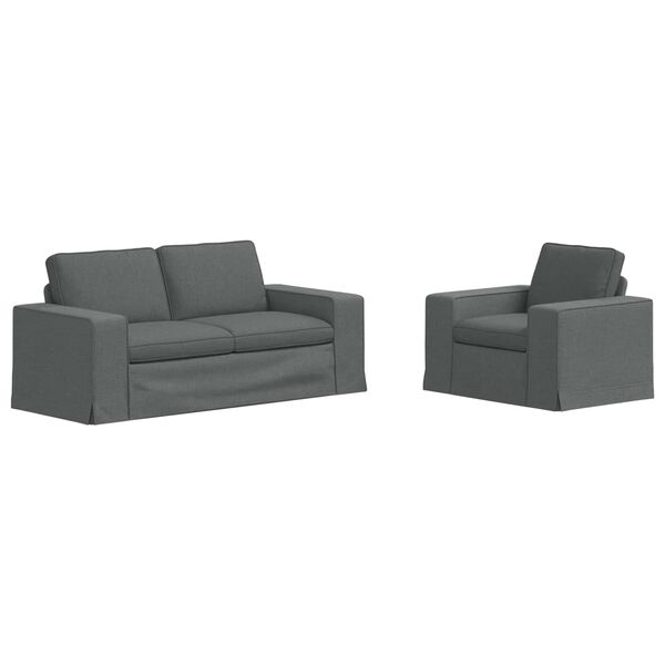 vidaXL Kanap&eacute; Szett 2 pcs S&ouml;t&eacute;tsz&uuml;rke 182 x 80 x 82 cm sz&ouml;vet