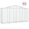 vidaXL 11 db &iacute;ves horganyzott vas gabion kos&aacute;r 200 x 50 x 100/120 cm