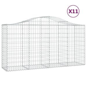 vidaXL 11 db &iacute;ves horganyzott vas gabion kos&aacute;r 200 x 50 x 100/120 cm