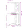 vidaXL sonoma t&ouml;lgy szerelt fa magasszekr&eacute;ny 69,5 x 34 x 180 cm