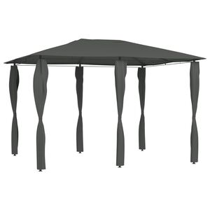 vidaXL antracitsz&uuml;rke pavilon oszlop takar&oacute;kkal 3 x 4 x 2,6 m 160 g/m&sup2;