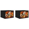 vidaXL Fali &eacute;jjeli szekr&eacute;ny GENNEP 2 db Fekete T&ouml;lgy 36 x 33 x 25 cm