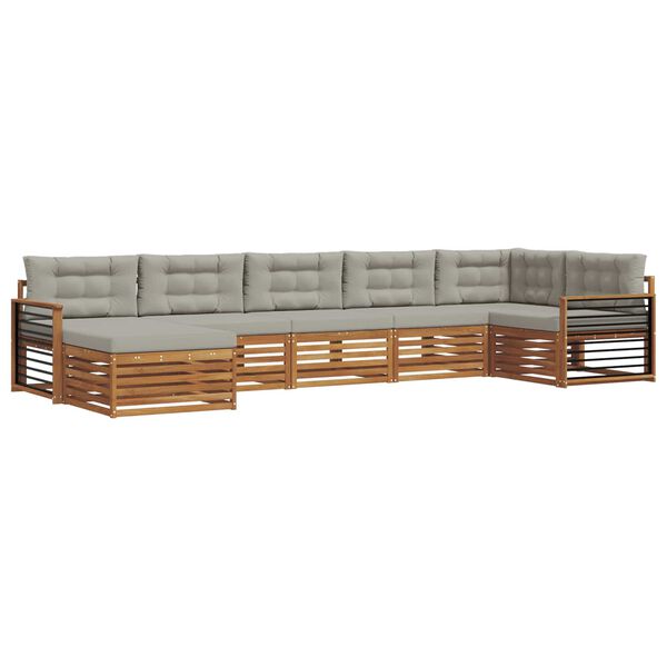 vidaXL &Uuml;lőgarnit&uacute;r&aacute;k 7 pcs Term&eacute;szetes &eacute;s Vil&aacute;gossz&uuml;rke T&ouml;m&ouml;r Ak&aacute;cfa