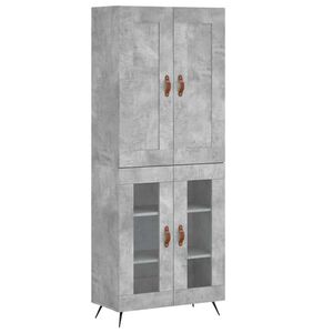 vidaXL betonsz&uuml;rke szerelt fa magasszekr&eacute;ny 69,5 x 34 x 180 cm