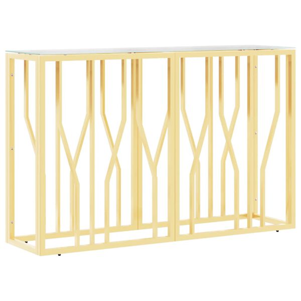 vidaXL üveg és rozsdamentes acél tálalóasztal 110x30x70 cm