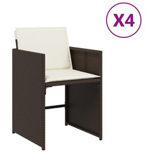 vidaXL 4 db barna polyrattan kerti sz&eacute;k p&aacute;rn&aacute;val