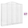vidaXL 7 db &iacute;ves horganyzott vas gabion kos&aacute;r 200x30x180/200 cm