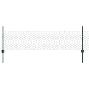 vidaXL Hatsz&ouml;gletű ker&iacute;t&eacute;s oszlopokkal 10 x 0,5 m PVC-bevonatos ac&eacute;l
