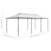 vidaXL fehér pavilon függönyökkel 600 x 298 x 270 cm 180 g/m²