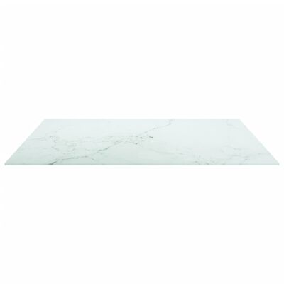vidaXL fehér edzett üveg asztallap márványdizájnnal 80 x 80 cm 6 mm