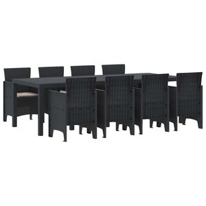 vidaXL Kert étkező szett 9 pcs Antracit Polt rattan