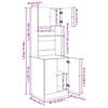 vidaXL Konyhai vitrin polcokkal 2 pcs Fekete tölgy 60 x 50 x 180 cm