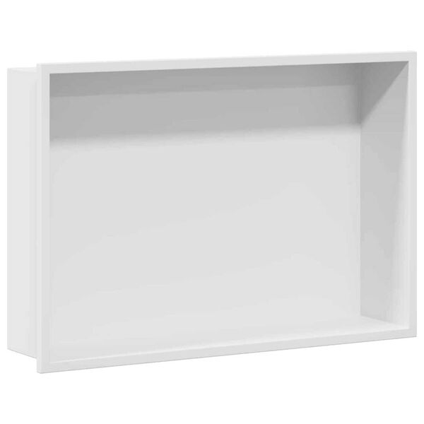 vidaXL Zuhany Niche Fehér 45 x 30 x 9,5 cm Rozsdamentes acél